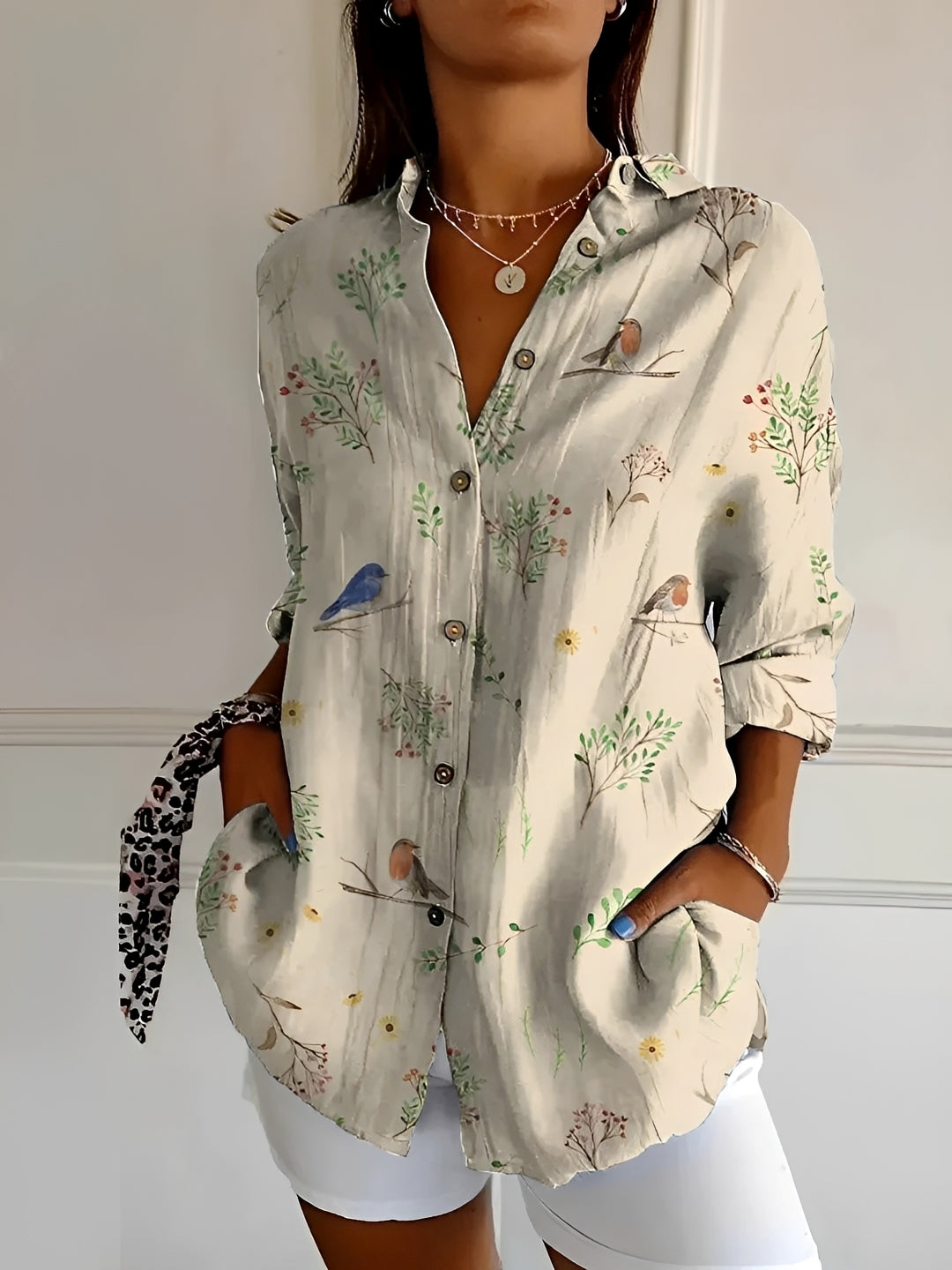 Camicia Donna con Bottoni Stile Classico