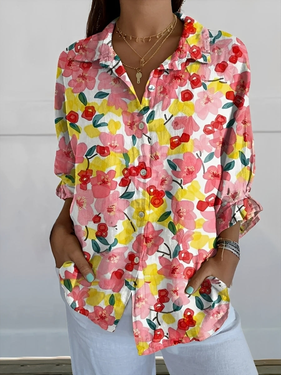 Camicia Donna Elegante con Bottoni Slim Fit