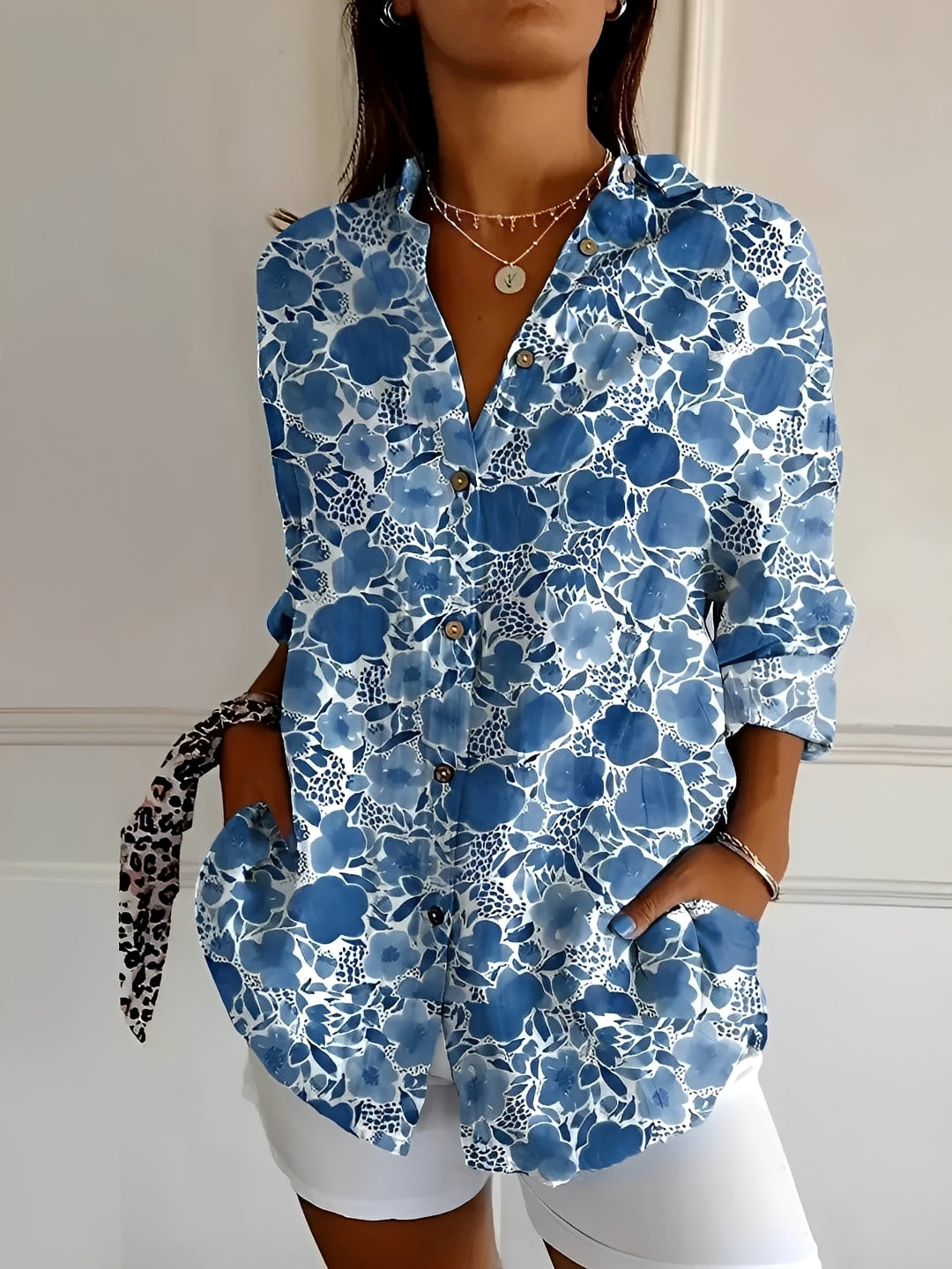 Camicia Donna con Bottoni Stile Classico