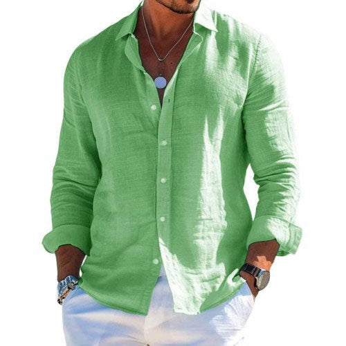 Camicia Uomo Manica Lunga Cotone Vestibilità Comoda