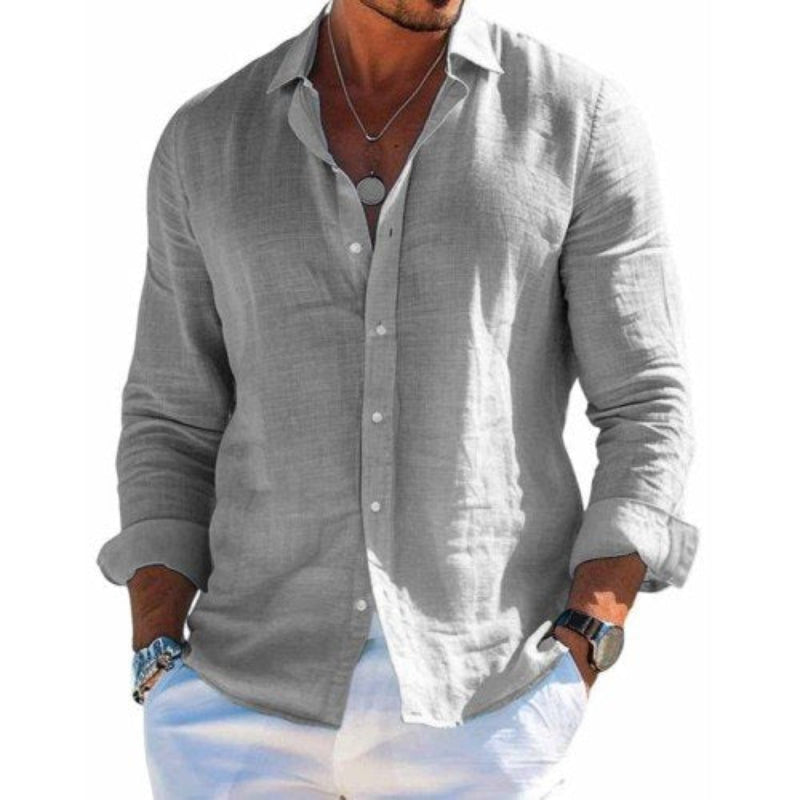Camicia Uomo Lino Manica Lunga - Brentozzi