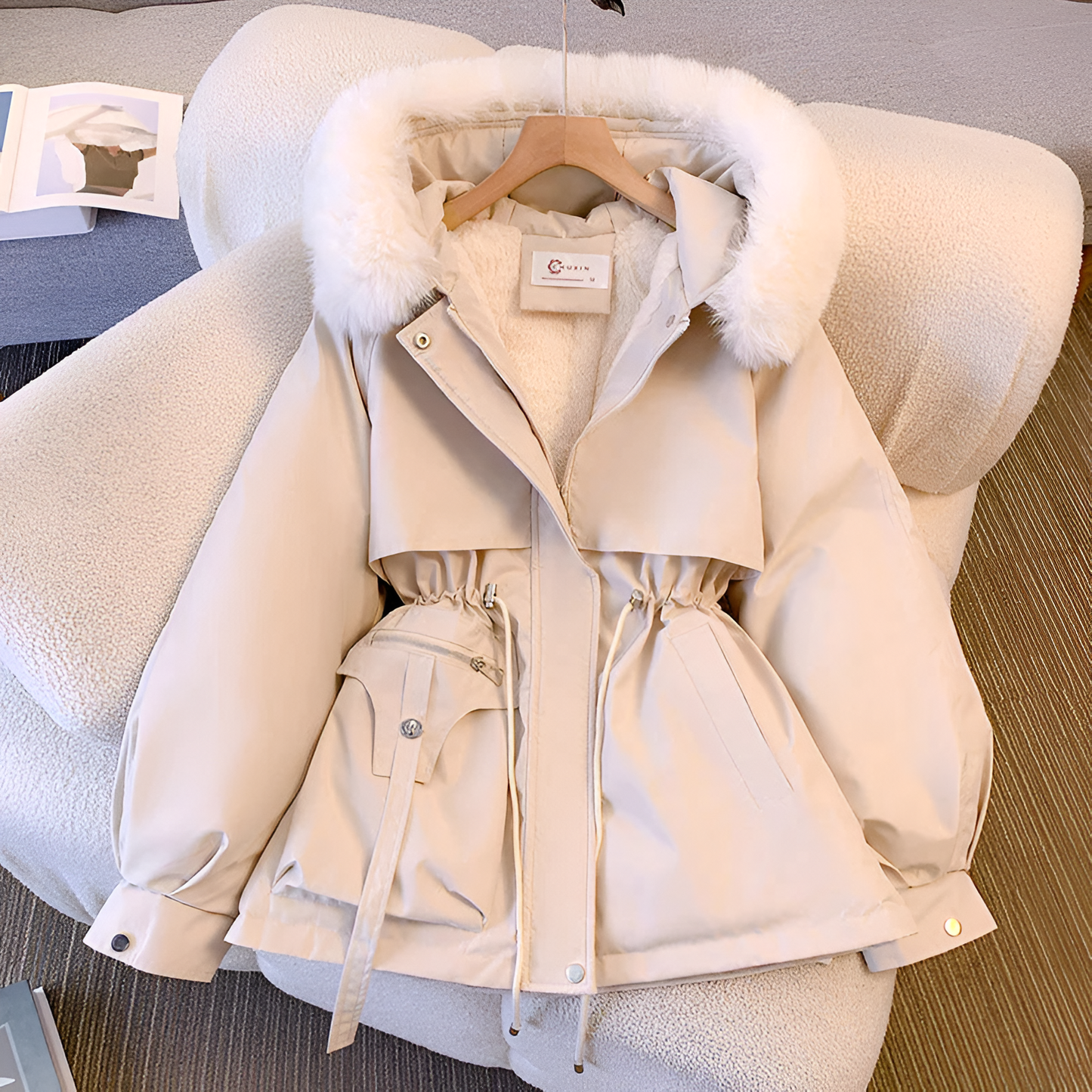 Giacca Invernale Donna Lunga con Cappuccio Calda