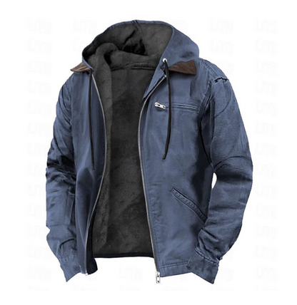 Giacca Uomo con Cappuccio e Chiusura Frontale con Zip