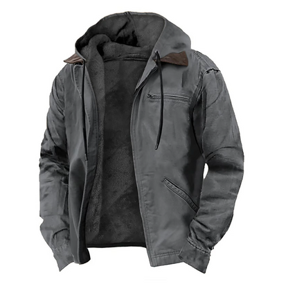 Giacca Uomo con Cappuccio e Chiusura Frontale con Zip
