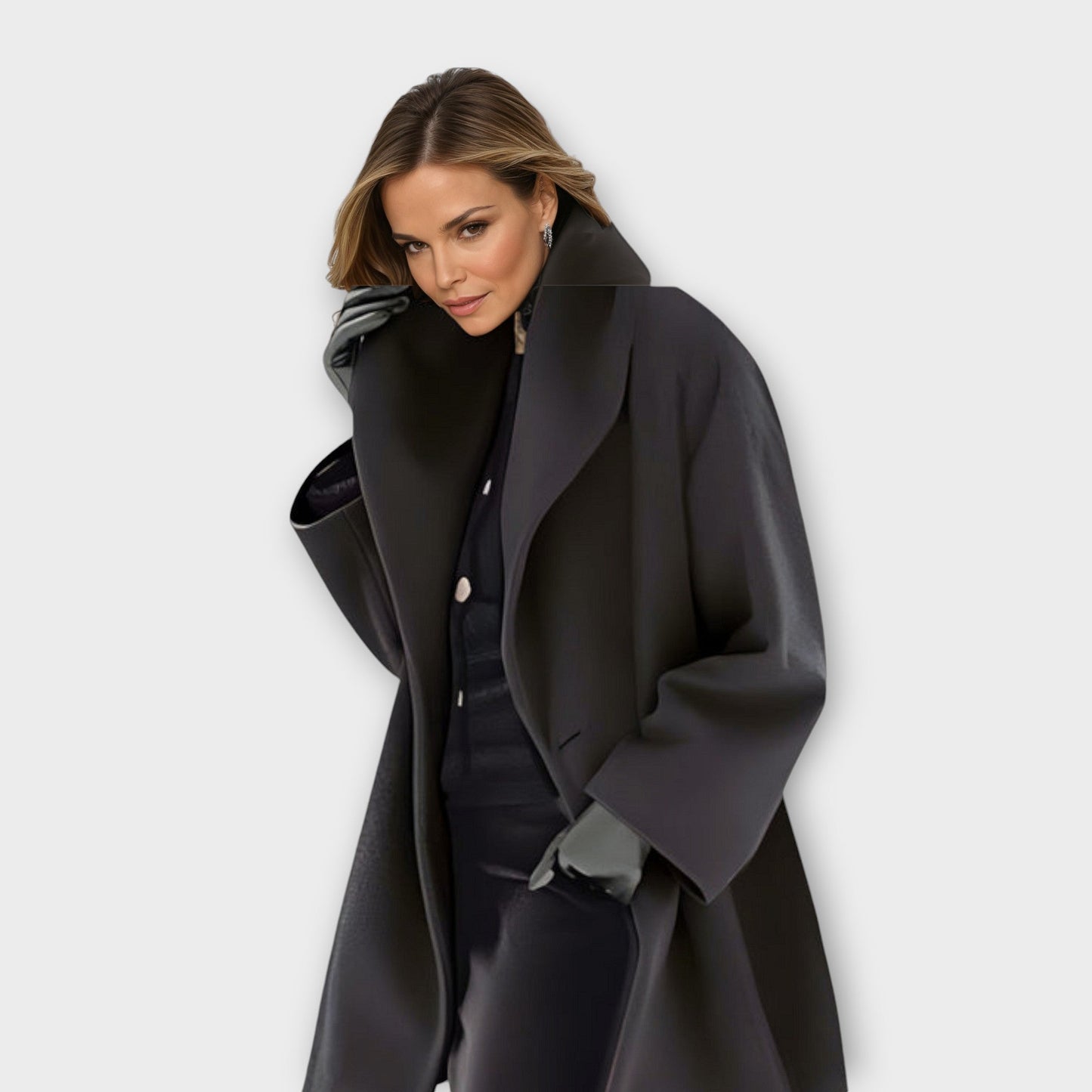 Cappotto Uomo Taglia Grande Vestibilità Ampia Colletto Largo