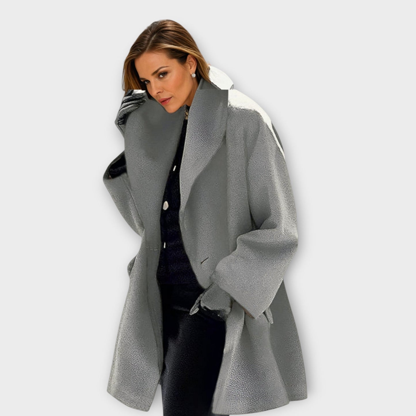 Cappotto Uomo Taglia Grande Vestibilità Ampia Colletto Largo