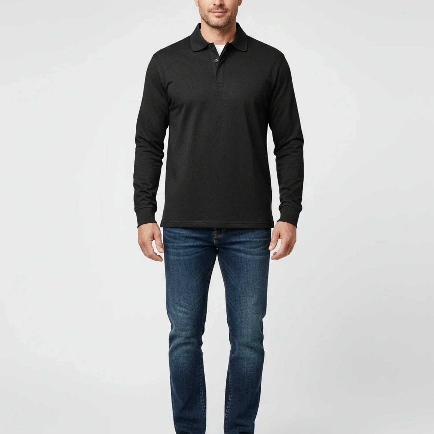 Polo Uomo Manica Lunga Classica Cotone