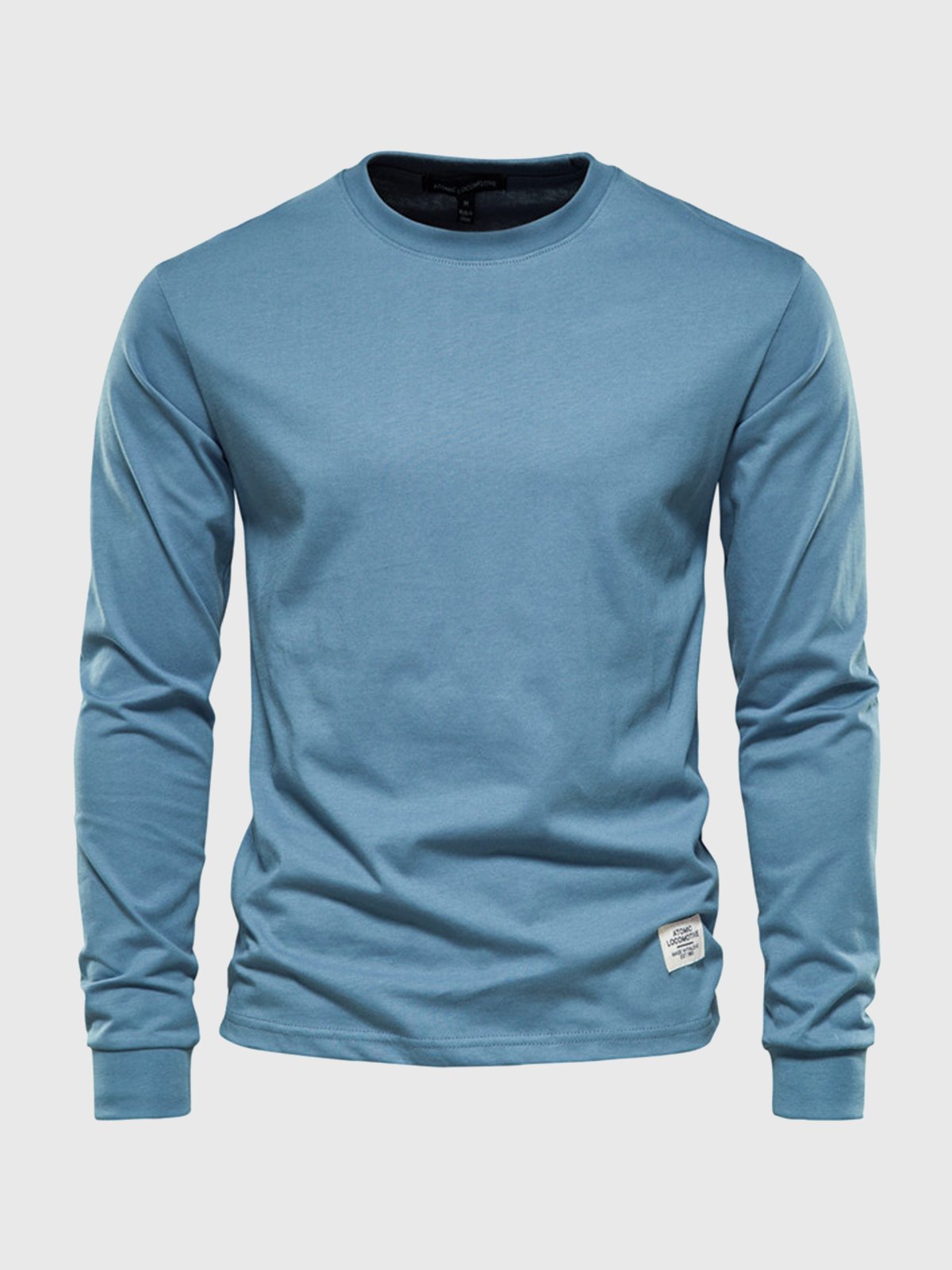 Maglia Manica Lunga Uomo Cotone Girocollo Casual Comoda
