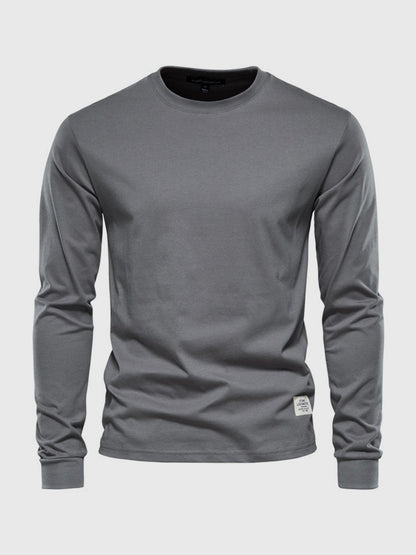 Maglia Manica Lunga Uomo Cotone Girocollo Casual Comoda