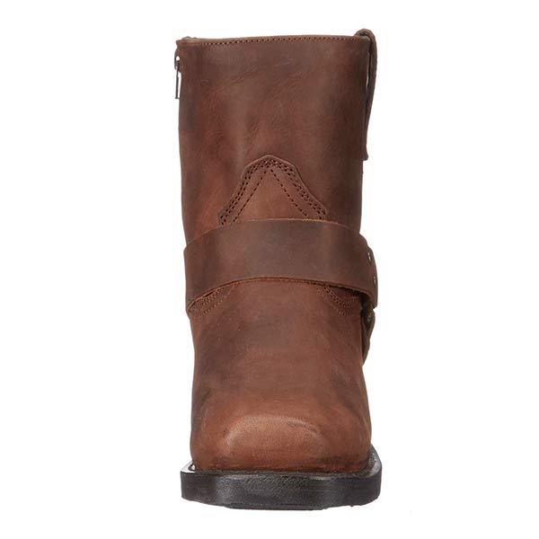 Stivali Cowboy Uomo in Pelle Borchiati Punta Quadrata con Zip