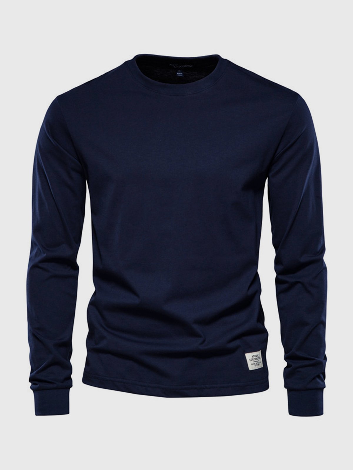 Maglia Manica Lunga Uomo Cotone Girocollo Casual Comoda
