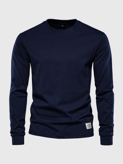 Maglia Manica Lunga Uomo Cotone Girocollo Casual Comoda