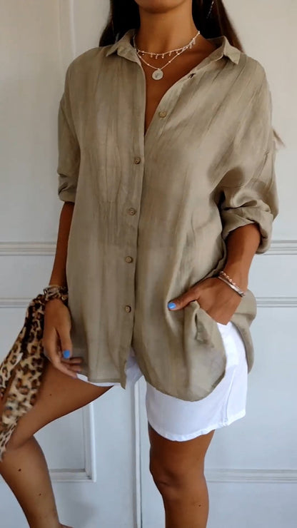 Camicia Donna Manica Lunga Casual