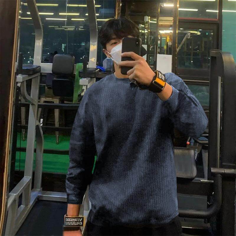 Maglione Uomo Maglia Girocollo Stile Casual