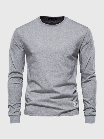 Maglia Manica Lunga Uomo Cotone Girocollo Casual Comoda