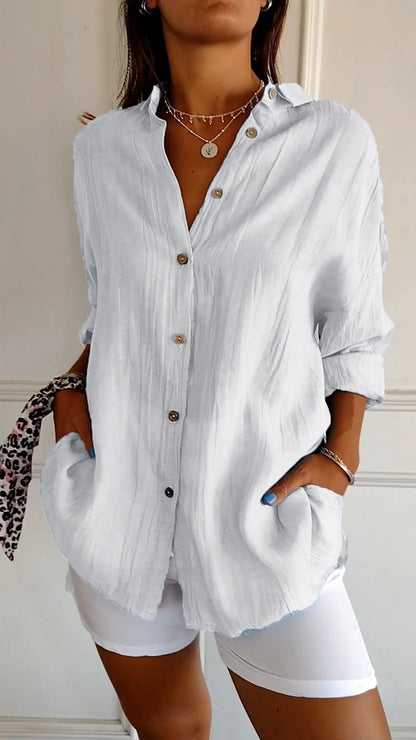 Camicia Donna Manica Lunga Casual