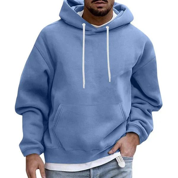 Felpa Uomo con Cappuccio e Tasche Vestibilità Comfort