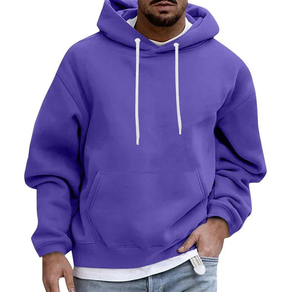 Felpa Uomo con Cappuccio e Tasche Vestibilità Comfort