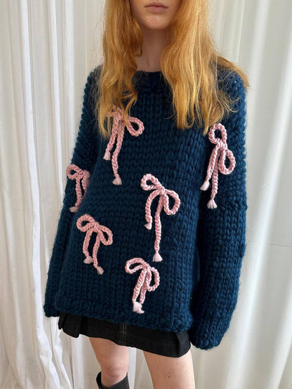 Maglione Donna Girocollo con Fiocco Vestibilità Ampia - Brentozzi