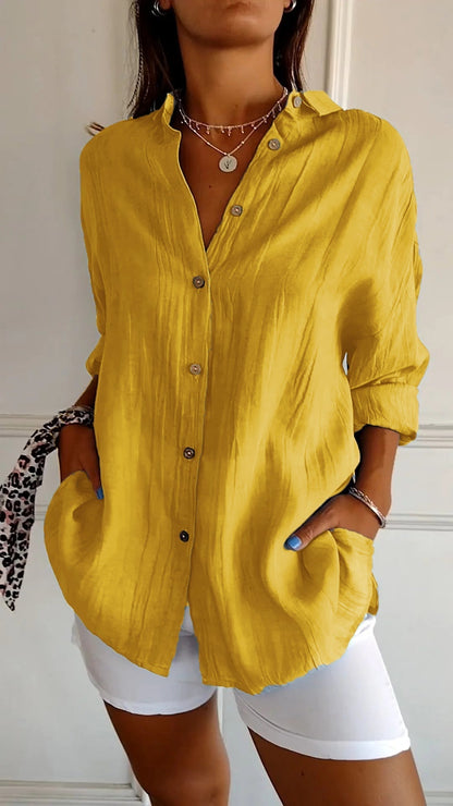 Camicia Donna Manica Lunga Casual
