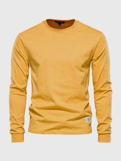 Maglia Manica Lunga Uomo Cotone Girocollo Casual Comoda