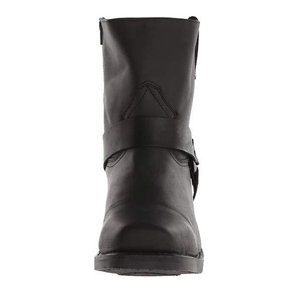 Stivali Cowboy Uomo in Pelle Borchiati Punta Quadrata con Zip