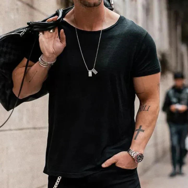 T-shirt Uomo Cotone Casual Vestibilità Comoda