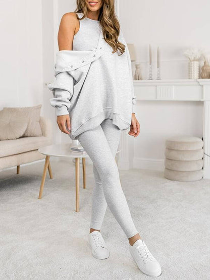Tuta Donna Felpa in Fleece con Cappuccio Comfortabile