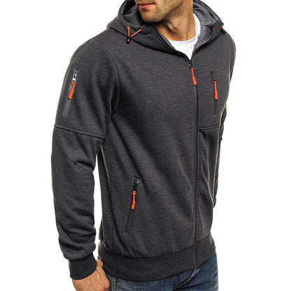 Felpa Uomo con Cappuccio e Zip Stile Sportivo