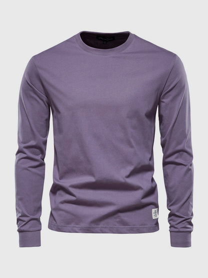 Maglia Manica Lunga Uomo Cotone Girocollo Casual Comoda