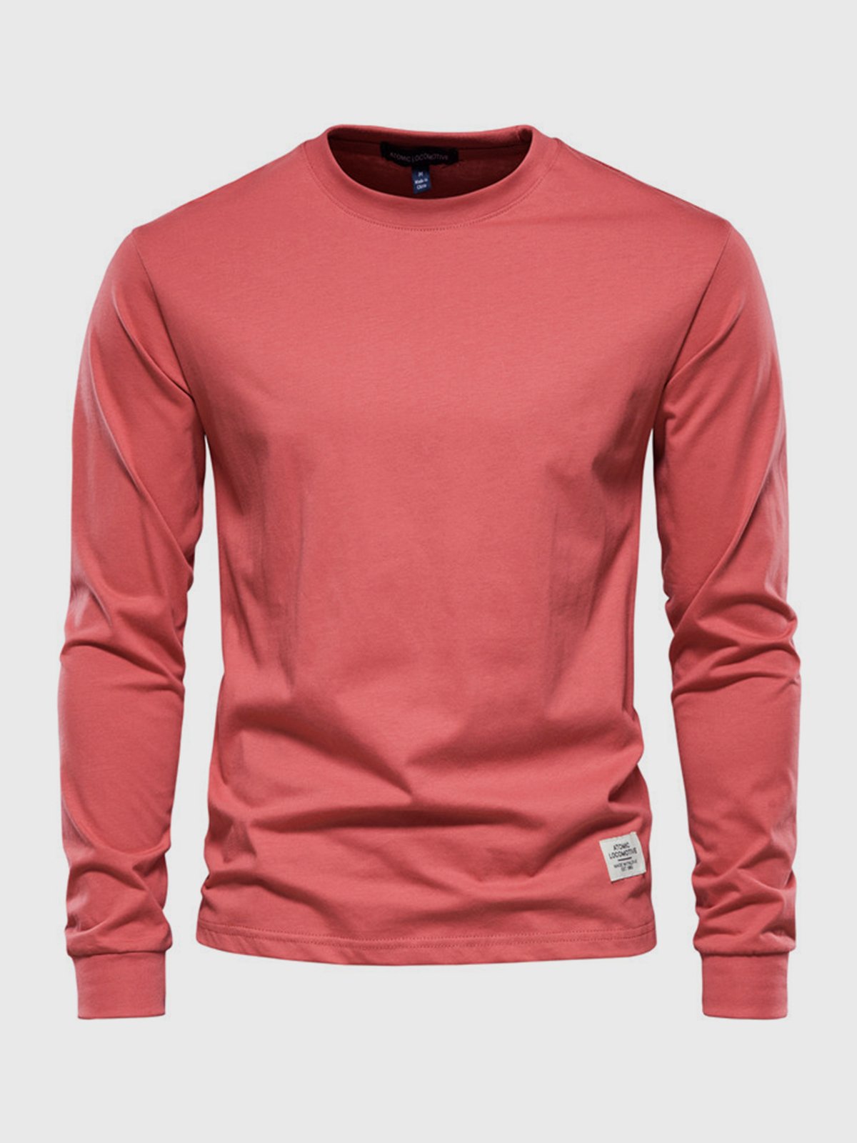 Maglia Manica Lunga Uomo Cotone Girocollo Casual Comoda