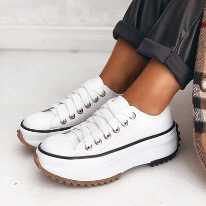 Sneakers Donna Platform Tela Suola Spessa Bassa