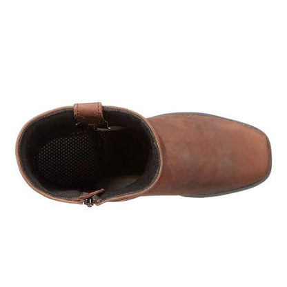Stivali Cowboy Uomo in Pelle Borchiati Punta Quadrata con Zip