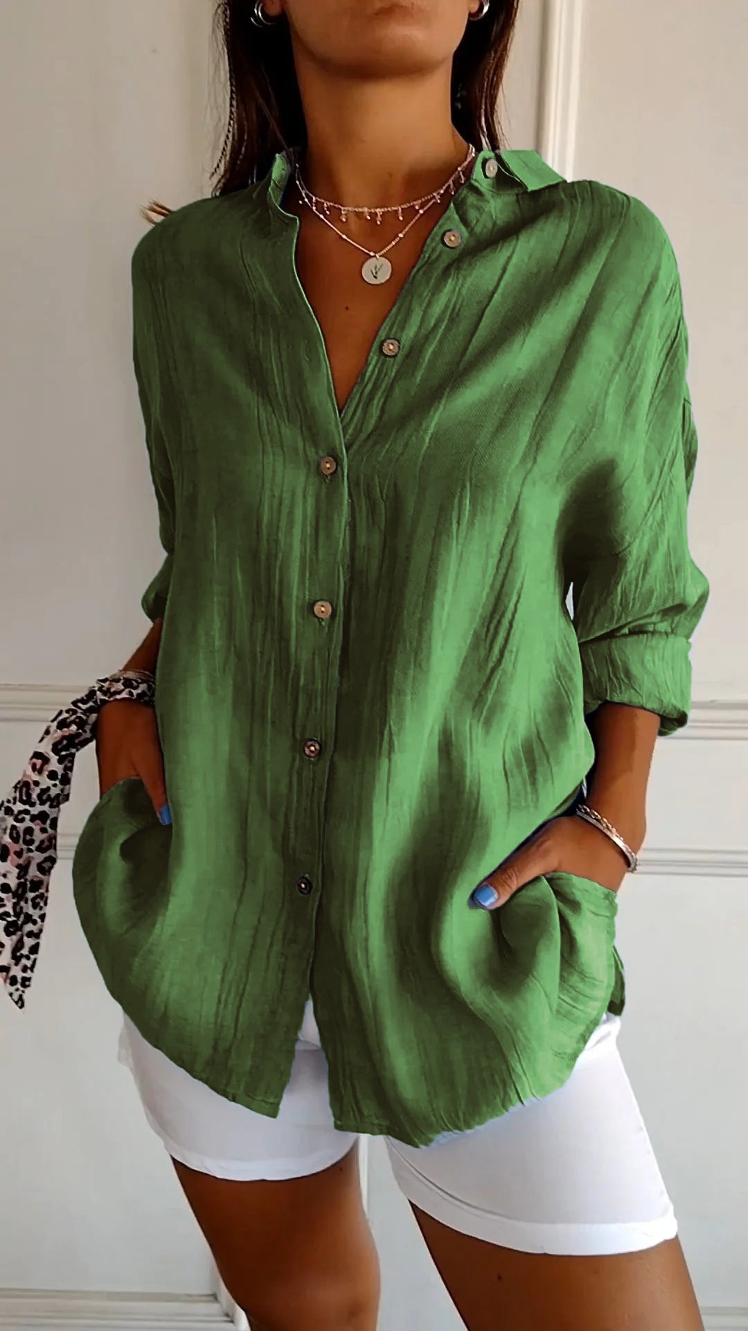 Camicia Donna Manica Lunga Casual