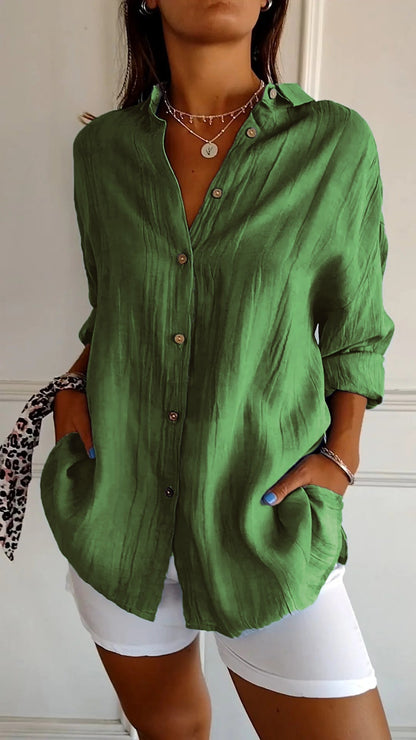 Camicia Donna Manica Lunga Casual