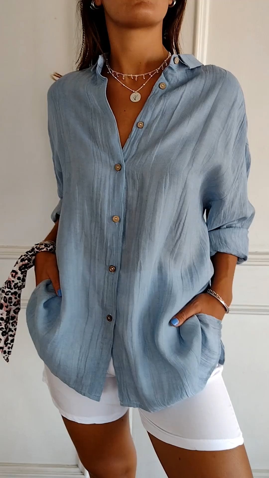Camicia Donna Manica Lunga Casual - Brentozzi