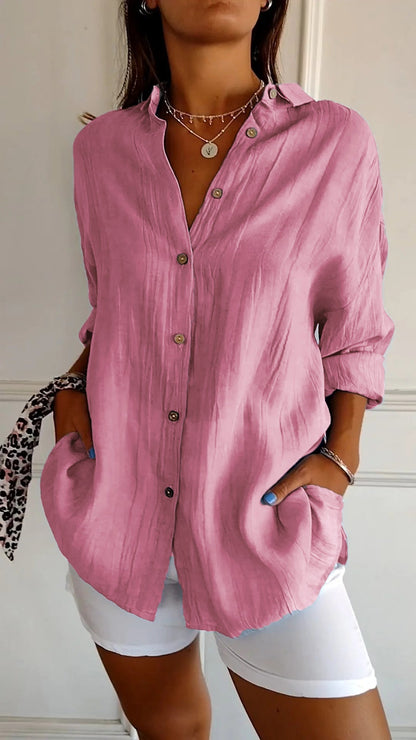 Camicia Donna Manica Lunga Casual