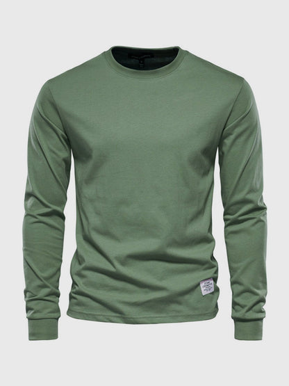 Maglia Manica Lunga Uomo Cotone Girocollo Casual Comoda