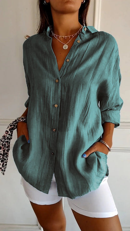 Camicia Donna Manica Lunga Casual