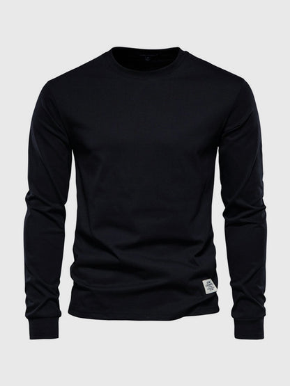 Maglia Manica Lunga Uomo Cotone Girocollo Casual Comoda