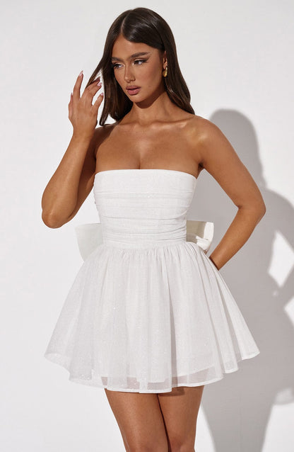 Abito Mini Donna con Glitter Svasato