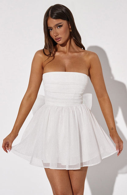Abito Mini Donna con Glitter Svasato
