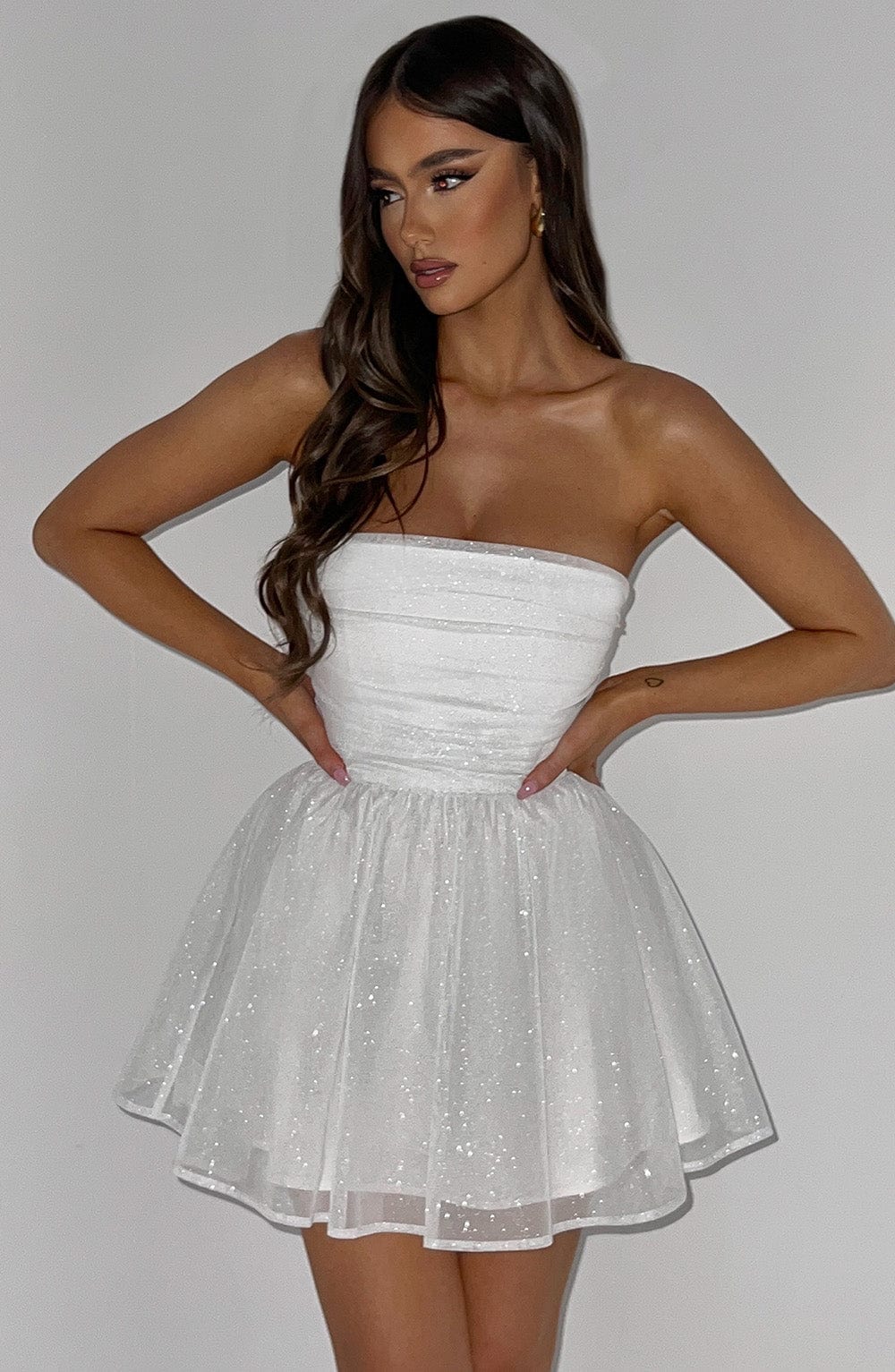 Abito Mini Donna con Glitter Svasato