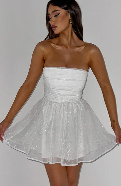 Abito Mini Donna con Glitter Svasato