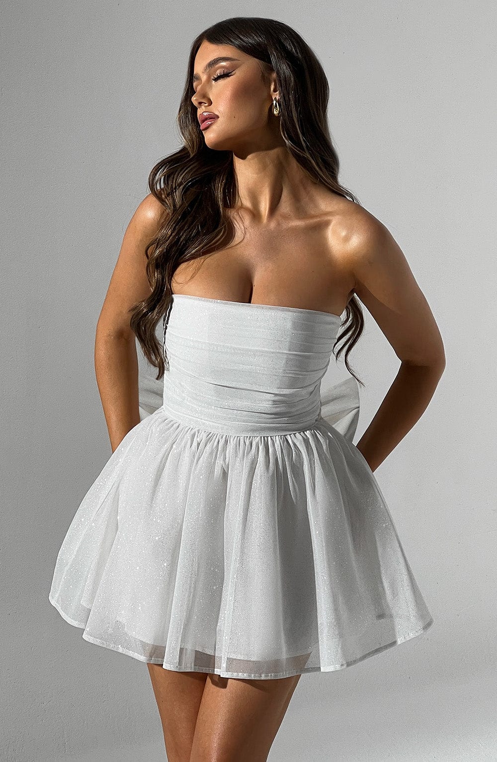 Abito Mini Donna con Glitter Svasato