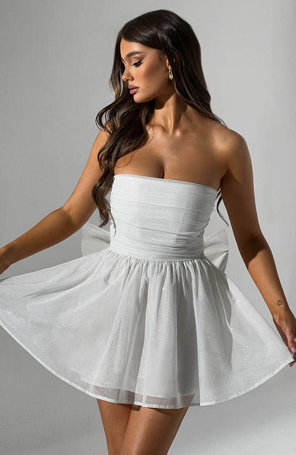 Abito Mini Donna con Glitter Svasato