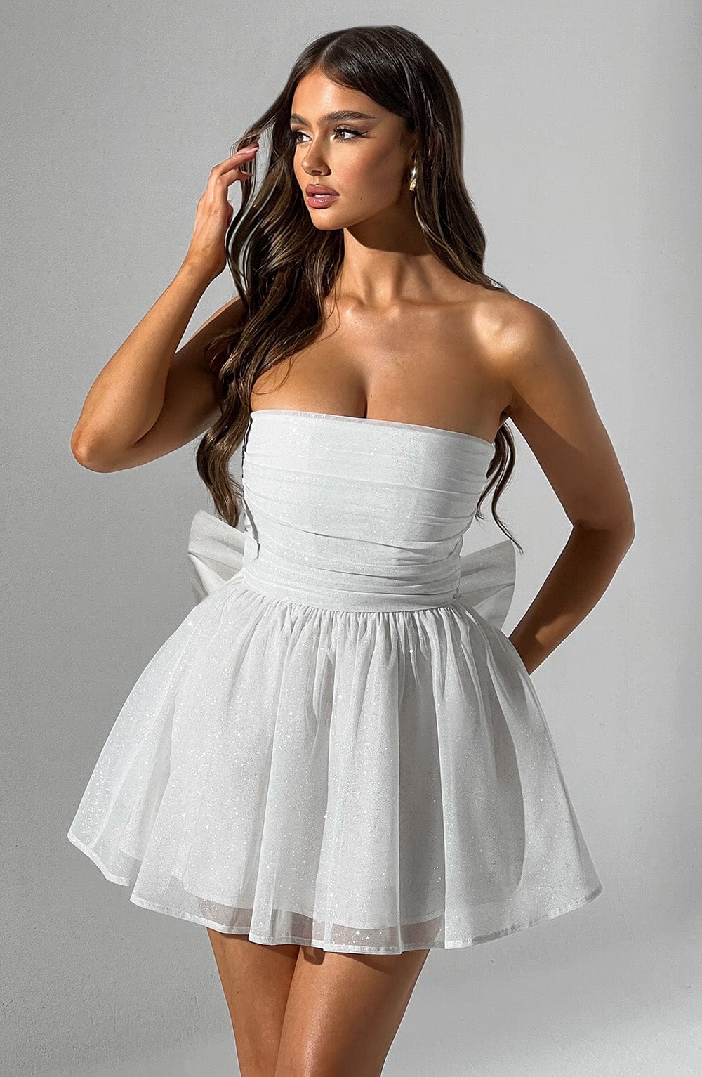 Abito Mini Donna con Glitter Svasato