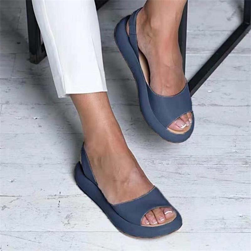 Sandali Donna Slingback Punta Aperta Stile Casual