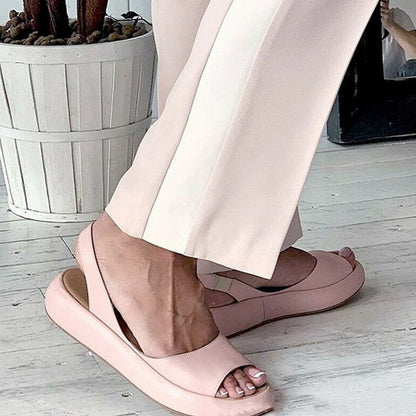 Sandali Donna Slingback Punta Aperta Stile Casual