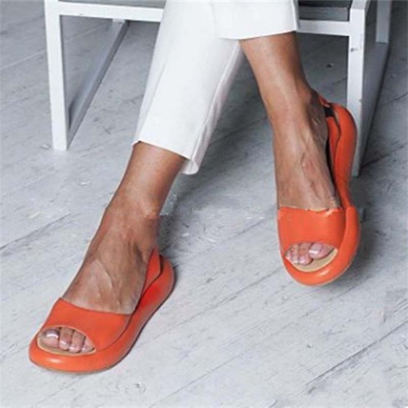 Sandali Donna Slingback Punta Aperta Stile Casual